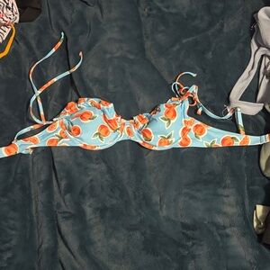 wild fable Blue Peach Print Bikini Top